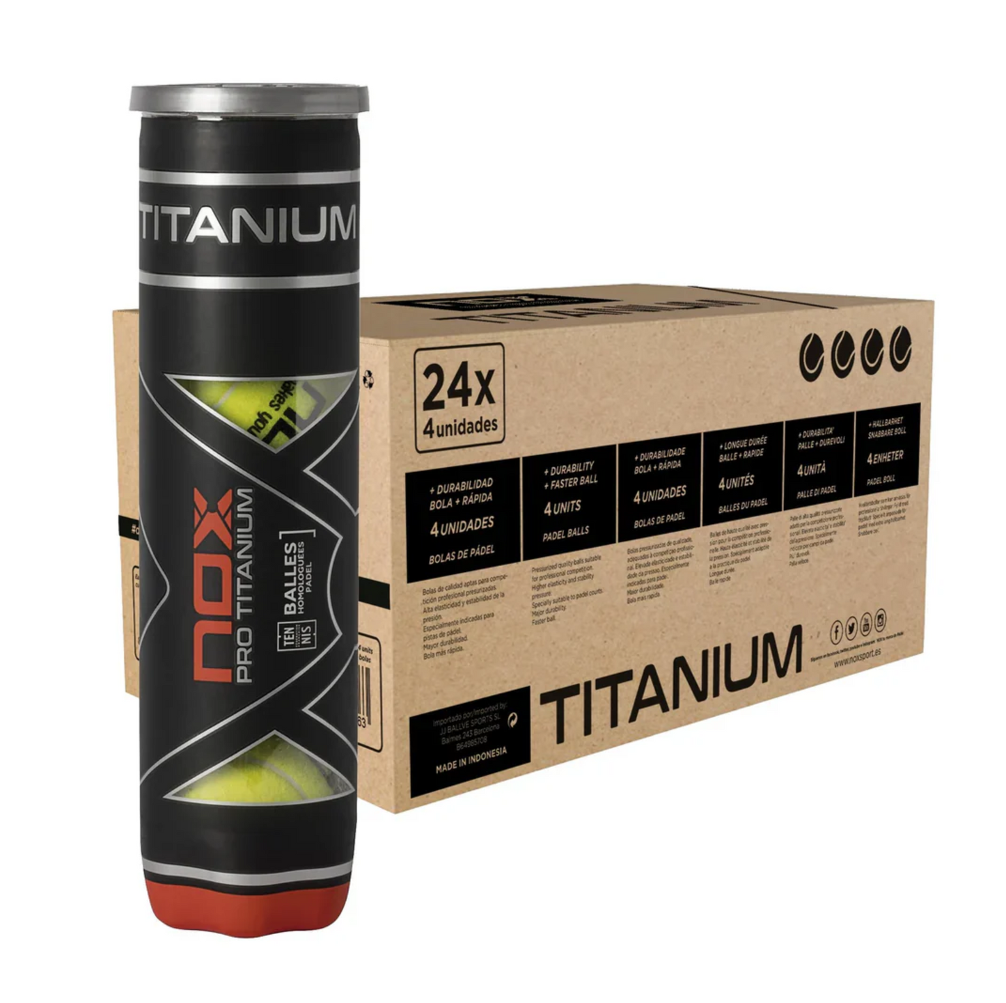 NOX can with 4 PRO Titanium balls